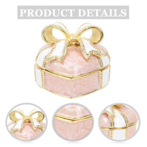 Heart Shaped Jewelry Box Ring Box Pink Storage Case for Earrings Necklaces Brooches and Small Items Travel and Home Jewelry Gift 2.28 X 2.08 X 1.77 in
