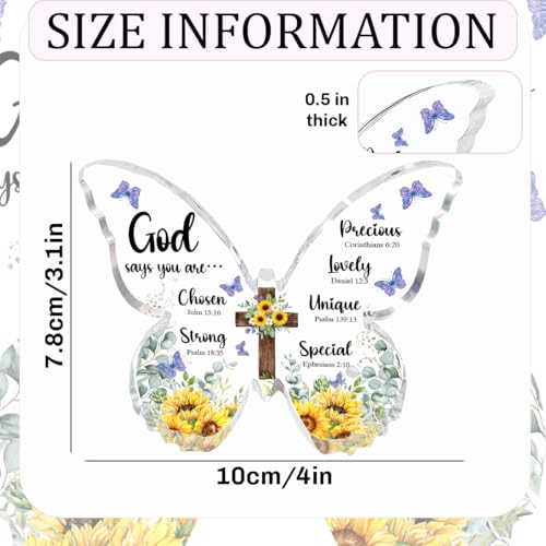 God, Christian Gifts Bible Verses Religious Sunflower Gifts for Women Men God Says You Are