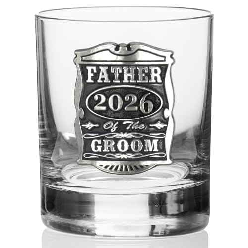 English Pewter Company 11oz Father Of The Groom Tumbler Old Fashioned Whisky Rocks Glass Personalised With Your Year – Perfect Wedding Party Gifts For Your Groomsmen – Gift Box [WD006]