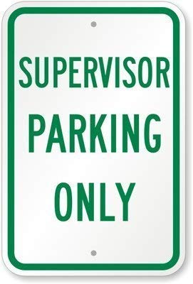 Warning Sign Supervisor Parking Only Sign Business Sign 12X8 Inches Aluminum Metal Tin Sign