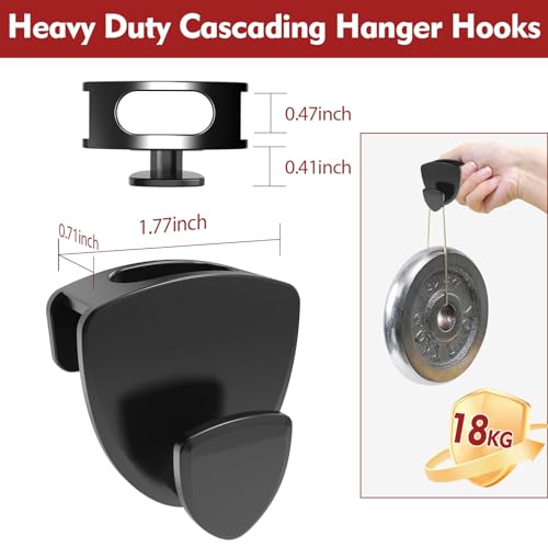 Latoxcaa Space Saving Hanger Hooks 70Pcs, Upgrade Heavy Duty Space Saver Hangers Connector Hooks for Clothes, Premium Hanging Closet Organizer for Dorm, Ganchos para Colgar Ropa, Black 70 Pcs