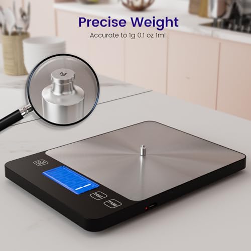 【 USB C Rechargeable & 15 Kg】Digital Kitchen Scale B19