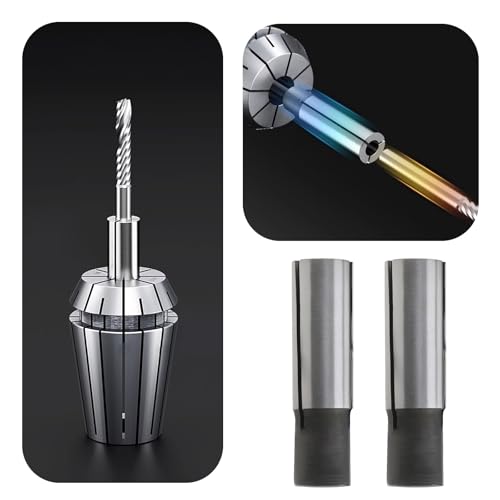 SG Store 2pcs 6.35mm to 4mm Carving Drill Bit CNC Chuck Adapter Reducing Sleeve Adapter Suitable for Carving Machine ER Chuck Spindle Motor