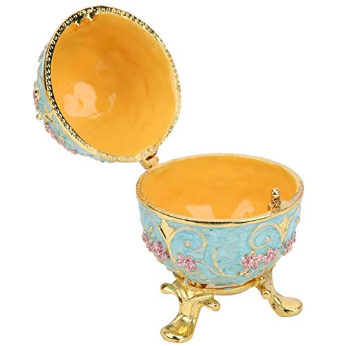 Estink Handmade Enamel Easter Egg Trinket Box Metal Jewelry Storage Decor
