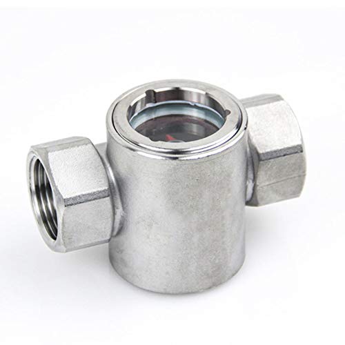 [Australia - AusPower] - 1/2"NPT Stainless Steel 304 Sight Water Flow Indicator with Impeller 362Psi 2.5MPa 1/2" 