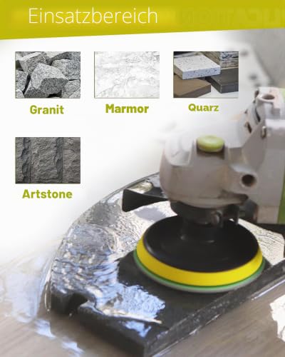 Wet Diamond Polishing Discs - 12 Pieces 100 mm Diamond Polishing Pad Grit 50 for Granite Marble Artificial Stone Quartz for Angle Grinder