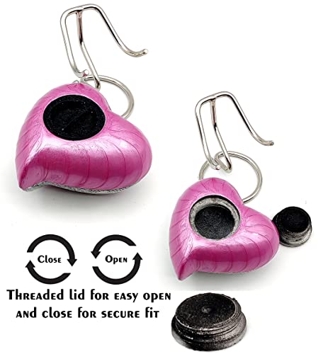 5MOONSUN5 Urns for Human Ashes - Empathetic Urn for Adult Male & Female - Pink Heart Memorial Keepsake Cremation Urn with Velvet Box & Display Stand - Metal
