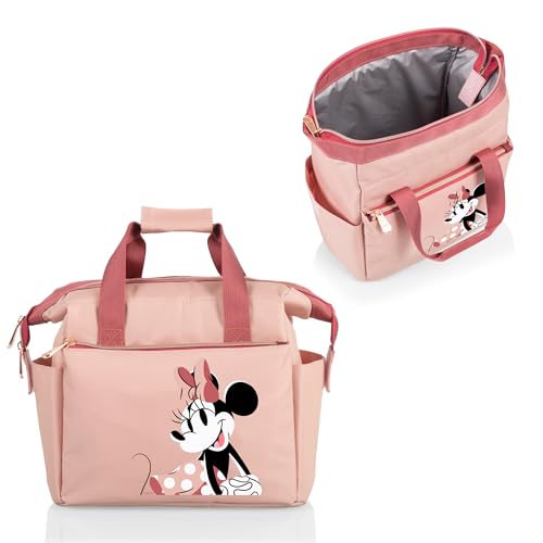 PICNIC TIME Disney Minnie Mouse On The Go Insulated Lunch Bag, Soft Cooler Lunch Box, Leak Resistant Reusable Lunch Tote, Work Lunchbox, Thermal Cooler Bag with Dual Compartments (Pink)