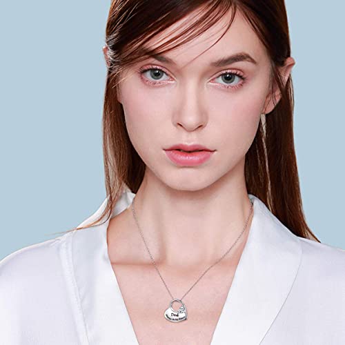 S925 Sterling Silver Urn Necklace for Ashes Cremation Memorial Keepsake Pendant Necklace Jewelry for Women Heart/Dad