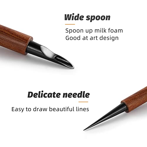 MHW-3BOMBER Latte Art Pen for Barista, Rosewood Coffee Art Pen for Latte, Cappuccino, Macchiato, Espresso Art Tool Barista Gift, CN5400R