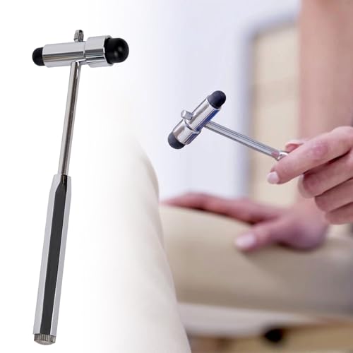 Reflex Hammer Medicine with Built-in Brush, Neuro Reflex Hammer with Double Plastic Head, Neurological Reflex Hammer Heavy, Multifunctional Reflex Diagnostic Hammer for Neurological Tests | Neurological reflex hammer with brush & double head. Heavy, pr...