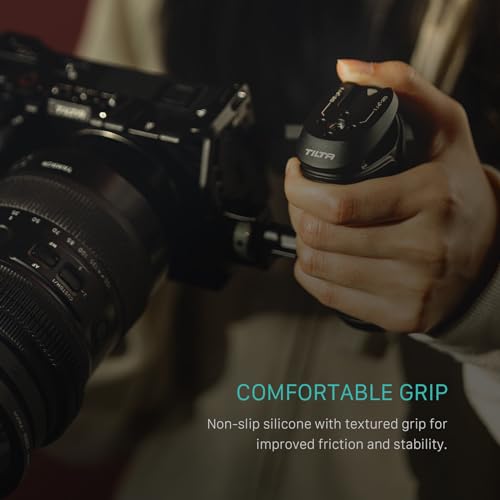 Tilta Xeno Side Handle for Filmmakers & Cameras - Titanium Gray | Secure Connection & Helps Prevent Rotation | Adjustable Height | Textured Silicone Grip | Convenient Assembly (NATO) NATO