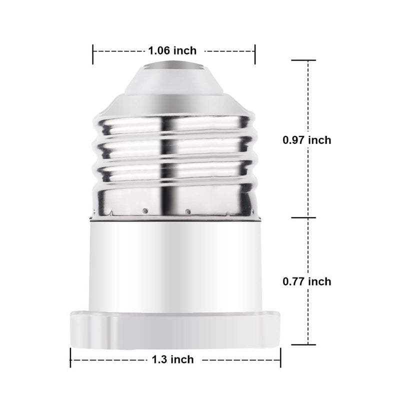 [Australia - AusPower] - 2 Pack, Light Socket to Plug Adapter, Convert Light Bulb Socket to Outlet Adapter (White). 2 White 