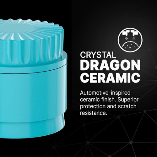 Premium Ceramic Grinder CERAMIC DRAGON 3.0 | Dragon Crystal Ceramic Coating | 5 Pieces with N52 Magnets | 62 mm Ø | Grinder for Herbs and Spices. Blue
