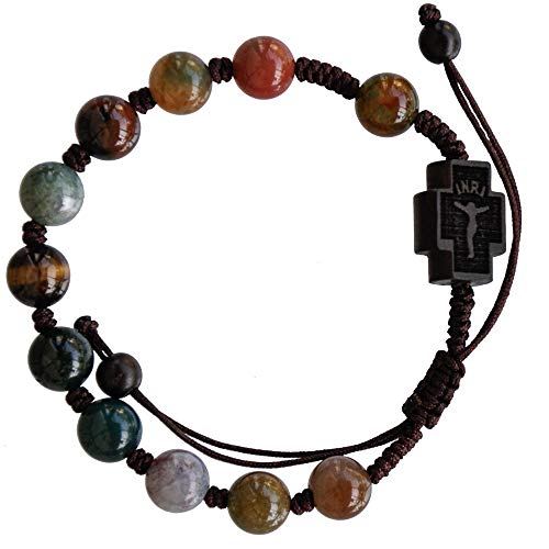 Sine Cera Multicolor Onyx & Jujube Wood Adjustable 8mm Rosary Bracelet