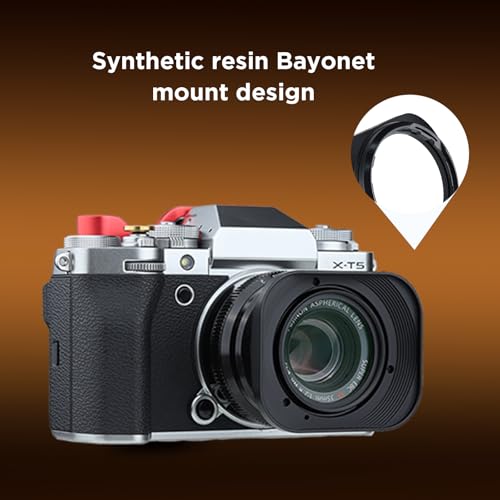 Haoge LH-X35 Bayonet Square Metal Lens Hood for Fujifilm Fuji Fujinon XF 35mm f/2 R WR XC 35mm F2 and XF 23mm f2 R WR Lens on X-Pro3 X-Pro2 X-T4 X-T3 X-T30 X-T20 Replace LH-XF35-2