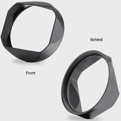 Haoge Metal Square Lens Hood with Metal Lens Front Cap for Leica Q3 Q2 Q Q-P QP q3 Typ116 Camera Accessories