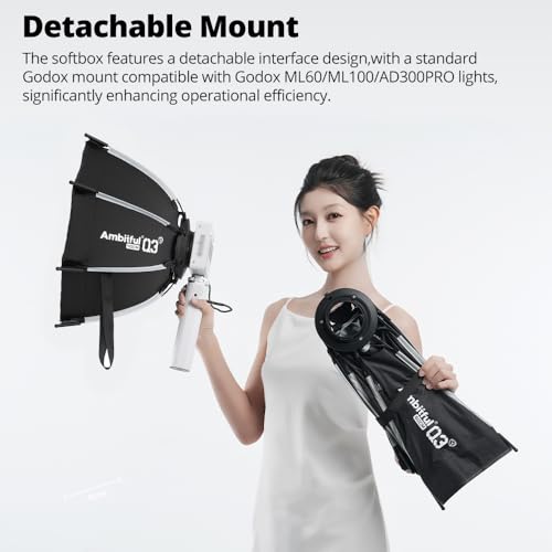 Ambitful Quick Release Softbox with Grid 23.6inch/60cm for Godox Mount 60cm