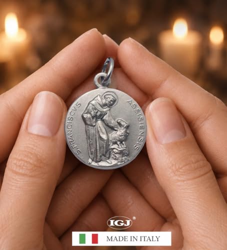 I G J Saint Francis of Assisi Medal - The Patron Saints Medals -100% Made in Italy St.Francis with The Wolf