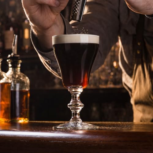 Two authentic Irish coffee glasses from HISTORY COMPANY in a gift box set, featuring clear glass with a classic design.