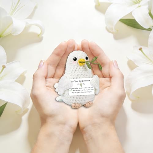 Confirmation Gifts for Women Men Religious Positive Handmade Dove Crochet On Your Confirmation