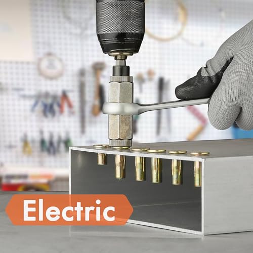 EZ-NUTUL multi-grip rivet nut installation tool set with 5/16-18 plus nuts assortment for construction and industrial use
