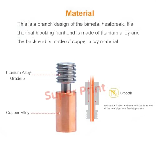 Super Print Sprite Extruder/Pro Heater Block Upgrade Hotend Kit,Ender 3 S1 Bi-Metal Heatbreak,MK8 Hardened Steel Nozzle 0.4 for Ender 3 S1,Ender 3 S1 Pro,S1 Plus,CR10 Smart Pro,Sermoon V1,300℃ MK8 Hardened Kit