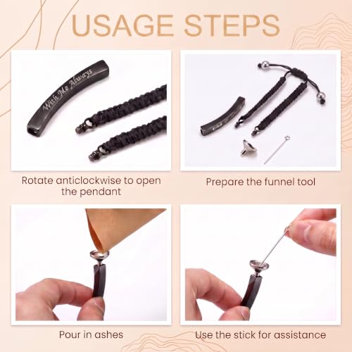 4 Pack Adjustable Braided Ashes Bracelet for Men Women