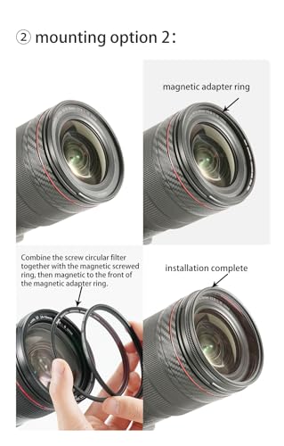 Kase 77mm IDIY Inlaid Adapter Kit Converts Conventional Screw-in Filter to Magnetic