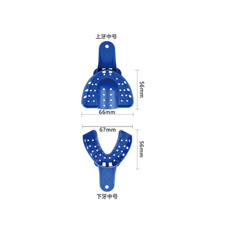 [Australia - AusPower] - SNAWOP Dental Impression Trays 12PCS Perforated Plastic Holder for Impression Matrials Multi Sizes (6PCS Upper+6PCS Lower M) 6PCS Upper+6PCS Lower M 