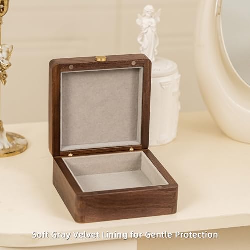 Wooden Jewelry Box,Small Wooden Box with Velvet Lining (Horse Design 1) Horse Design 1