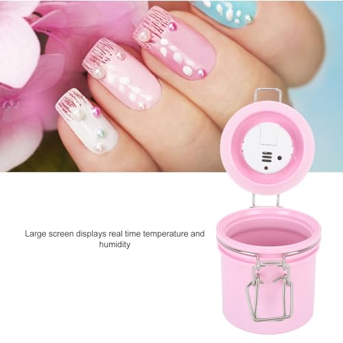 Pink shenruifa 250ml eyelash glue storage jar with thermometer and hygrometer for lash extension adhesive