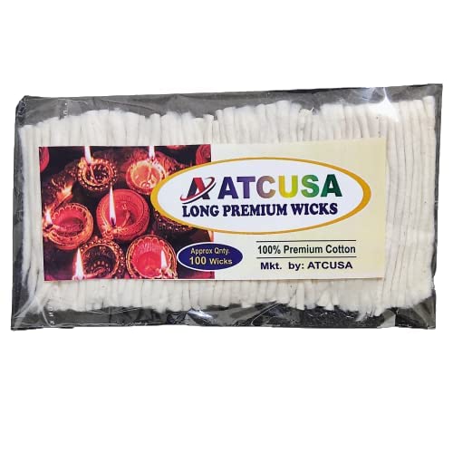 India Puja Cotton Wicks Religous Long Jyot Bati Akhand Oil Lamp Diya Diwali Lighting by ATCUSA