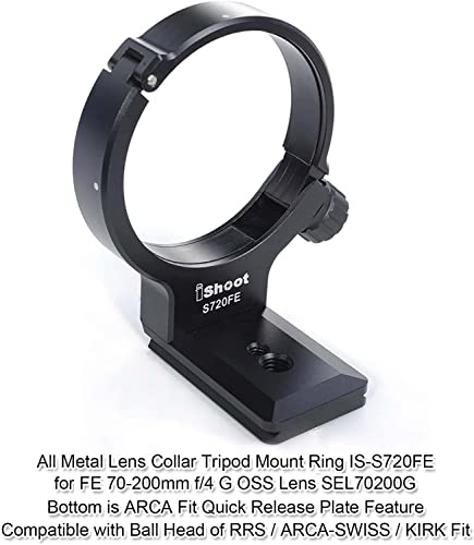 Tripod Mount Ring Lens Collar Compatible with Sony FE 70-200mm f/4 G OSS Lens SEL70200G, Lens Support Holder Bracket Bottom is Arca-Swiss Fit Quick Release Plate Feature Dovetail Groove