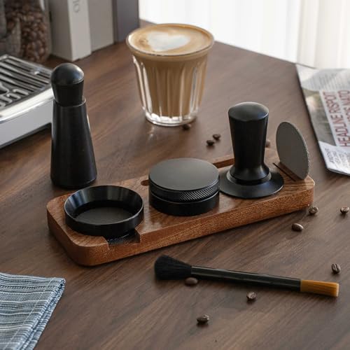 7 PCS Espresso Accessories Kit, Espresso Tamping Station, Coffee Tamper, Coffee Distributor, WDT Tool, Puck Screen, Dosing Funnel, Cleaning Brush, Barista Tools Set (53mm) 53mm