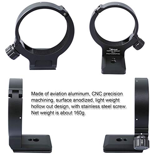 iShoot Improved Lens Collar Tripod Mount Ring for Nikon RT-1 Nikkor AF-S 300mm F/4E PF ED VR & AF-S 70-200mm F/4G ED VR, Bottom Quick Release Plate Feature Compatible with Arca-Swiss 39mm Fit Ballhead
