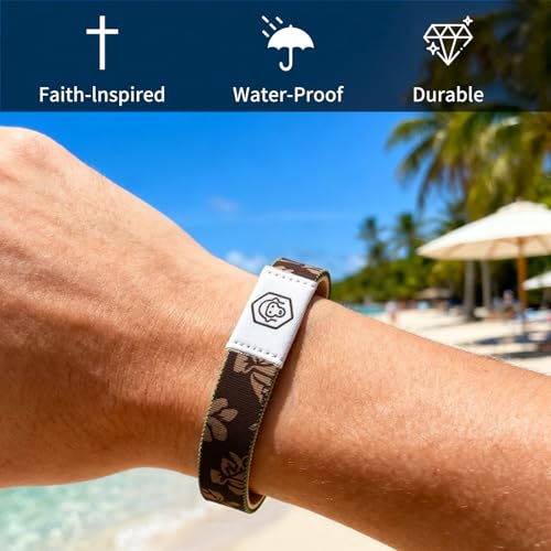 Bible Verse Bracelets - The Prayer I Share Cross Bracelet for Women, Brown Large (7.5inches)