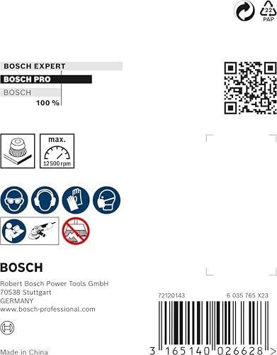 Bosch 1 x PRO Steel Longlife Cup Brush, Braided Wire for Small Angle Grinders and M14 Thread (for Steel, Diameter 75 mm, Professional Accessories Small Angle Grinder) (Pack of 2) 75 x 0.5 mm (Packung mit 2)