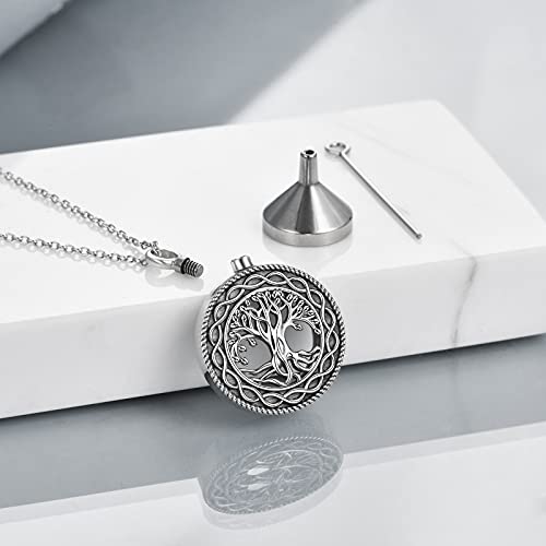 YFN Urn Necklace For Ashes Sterling Silver Memorial Ashes Keepsake Cremation Pendant Ashes Jewellery for Women Men Dog Cat Tree of Life