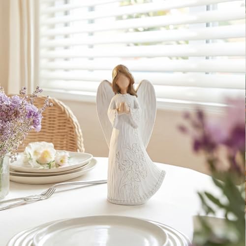 Sympathy Gifts for Loss of Loved One, Hand-Painted Praying Angel Figurine