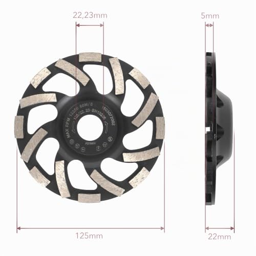 Prodiamant Professional Diamond Cup Wheel Abrasive Diamond Cup Wheel Screed, Asphalt, Plaster, Abrasive Building Materials Suitable Angle Grinder | For concrete, natural stone, granite, screed, plaster and masonry - coarse grain for quick removal and s...