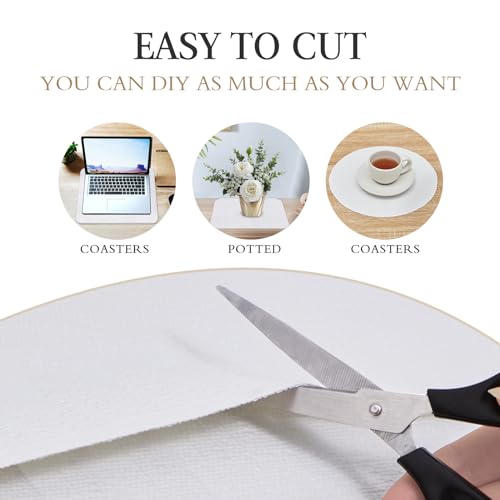 Beautysaid Shelf and Drawer Liner for Kitchen Cabinet Non Adhesive Non Slip White 17.5"W x 236"L