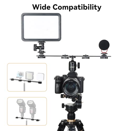 UTEBIT 2 Pack Straight Flash Mount, 1/4-3/8 Thread Hole Tripod Mount 13 Inch