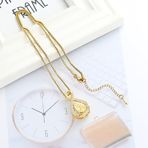 XSMZB Cremation Jewelry for Ashes Infinity Urn Necklaces for Ashes Pendant Locket Keepsake Memorial Jewelry for Urns Butterfly-Gold