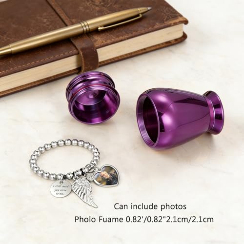 6 Pcs Urn Necklaces for Ashes Cremation Jewelry Keepsake Urns Memorial Mini Cremation Urn for Women Men Aluminum Decorative Funeral Urns with Heart Photo Frame (6Pcs-Blue) 6pcs-blue