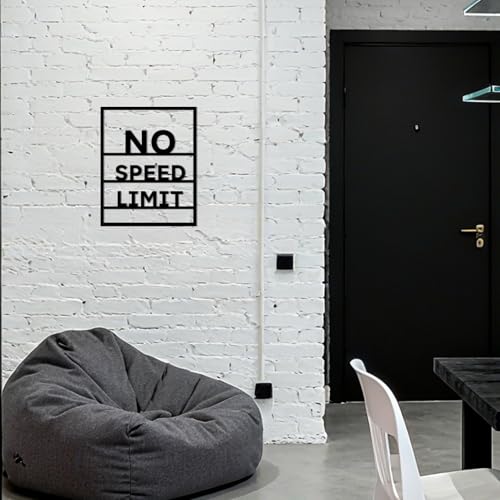 Metal No Speed Limit Sign Inspirational Wall Art Positive Affirmations Wall Decor, Motivational Art for Boys Bedroom living Room Bathroom Home Office Classroom, 10.5x13 Inch