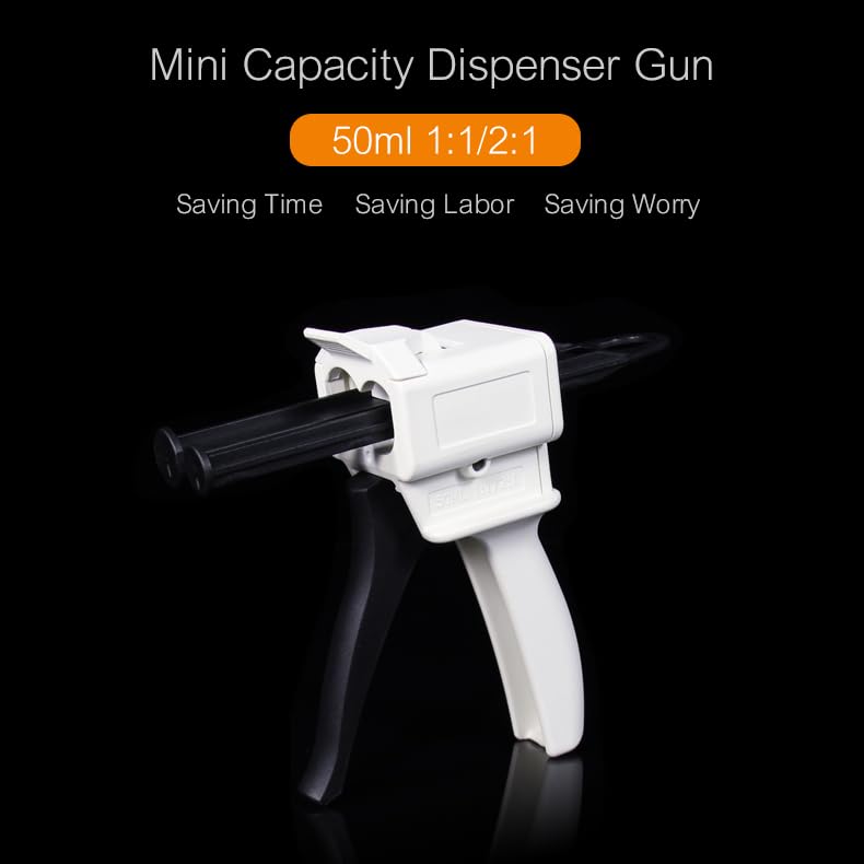 [Australia - AusPower] - SDent® Dental Two Components Manual Silicone Glue Gun Dental Silicon Injection Dispenser Gun Dental Silicone Impression Material Light Body Dispenser Gun for 50ml 1:1/2:1 type3 