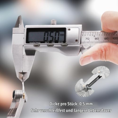 52 Sheets Thread Gauge, Metric Inch, Stainless Steel Thread Gauge, Metric 60 Degrees, Thread Template, Fine Thread Measuring Tool, Radius Gauge Measuring Tool, Feeler Gauge for Precision Measurements