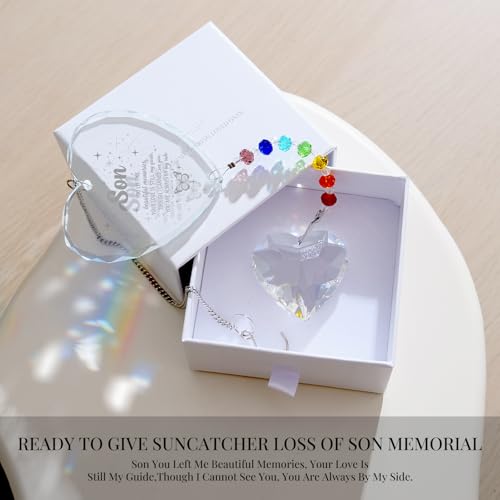 Hegelda Memorial Gifts for Loss of Son Crystal Suncatcher