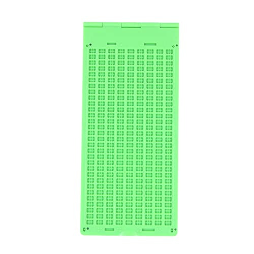 WANGCL 9 Lines 30 Cell Braille Slate and Stylus Plastic Braille Slate Kit for Venetian Blind, Green